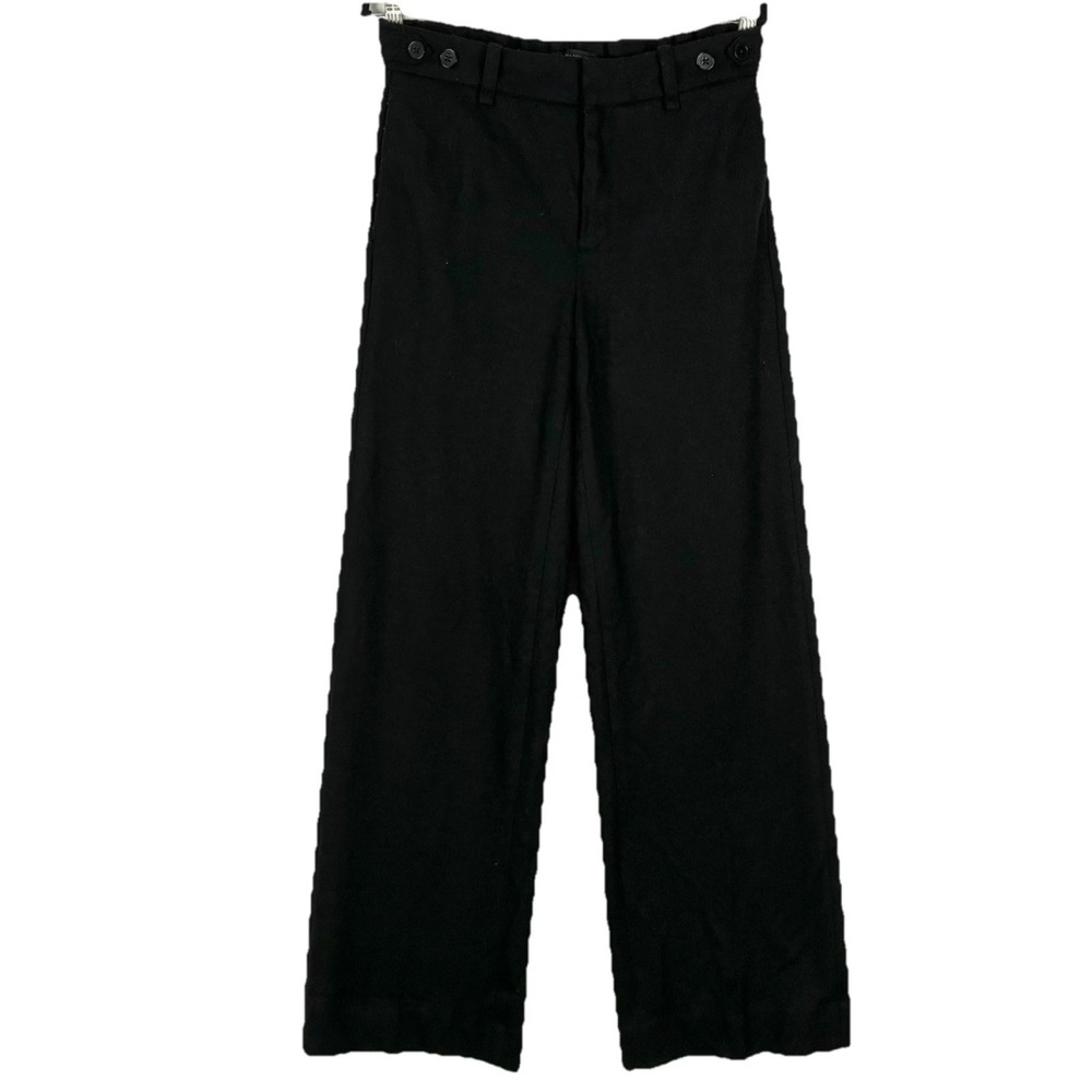 Banana Republic Pants 6 Black Wool Wide Leg Luxury Quality Soft Office Workwear